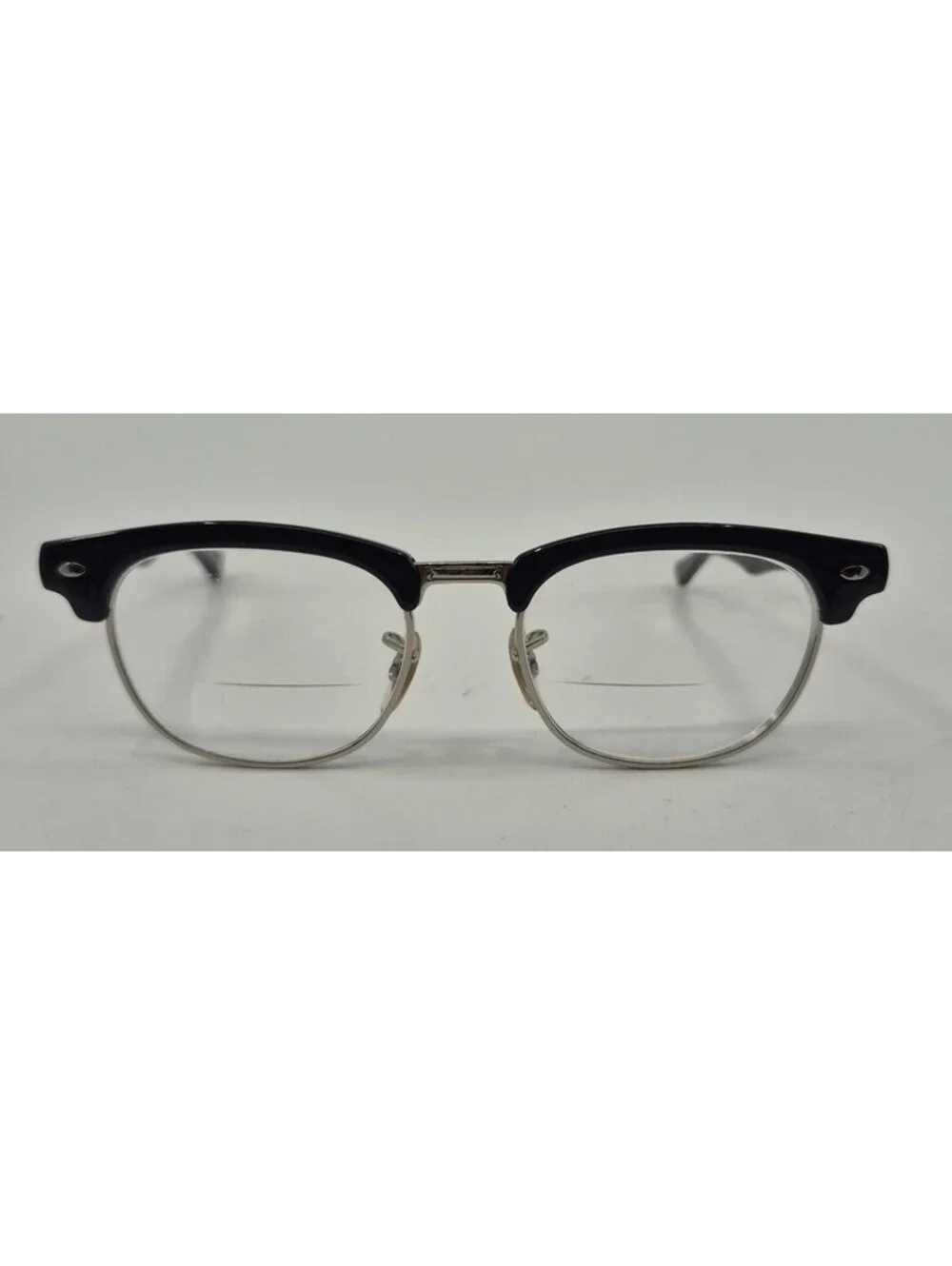RAY BAN KIDS RB1548 3542 45/16/125 GLOSSY BLACK SILVER CLUBMASTER Eyeglass